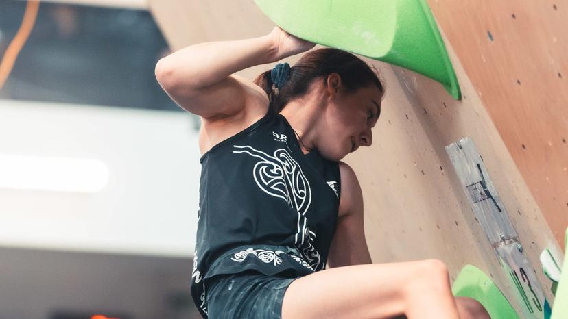 Melbourne (AUS), 24 November 2023- Azaria BRISCOE of New Zealand competes in the Boulder &-Lead semi-finals during the IFSC Oceania Qualifier in Melbourne (AUS).-3