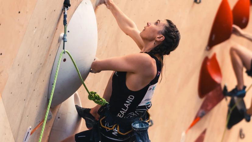 Melbourne (AUS), 25 November 2023- Amanda SPEED of New Zealand competes in the Boulder &-Lead finals during the IFSC Oceania Qualifier in Melbourne (AUS)-24