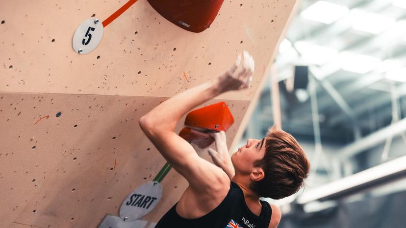 Melbourne (AUS), 24 November 2023- Spencer MENZIES of New Zealand competes in the Boulder &-Lead semi-finals during the IFSC Oceania Qualifier in Melbourne (AUS).-7