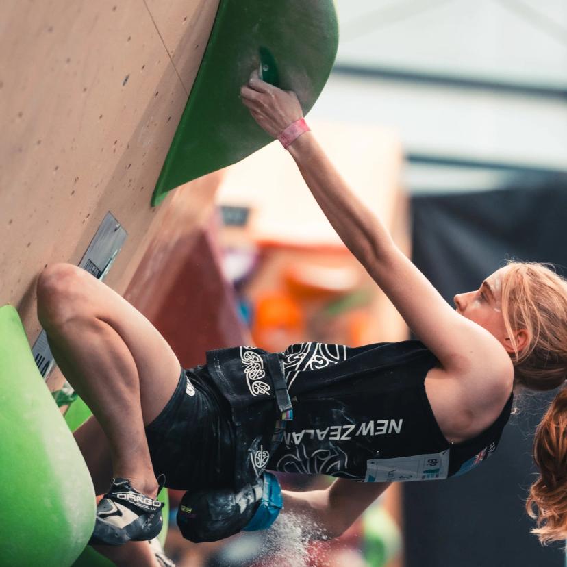 Melbourne (AUS), 24 November 2023- Lucy SINCLAIR of New Zealand competes in the Boulder &-Lead semi-finals during the IFSC Oceania Qualifier in Melbourne (AUS).-10