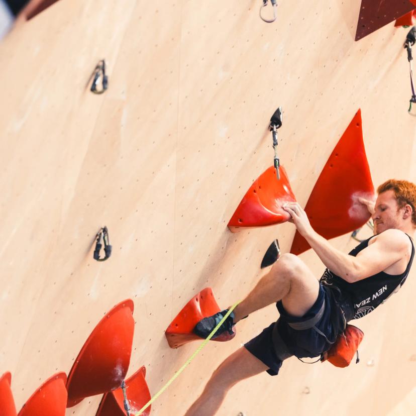 Melbourne (AUS), 25 November 2023- Oskar WOLFF of New Zealand competes in the Boulder &-Lead finals during the IFSC Oceania Qualifier in Melbourne (AUS)-28