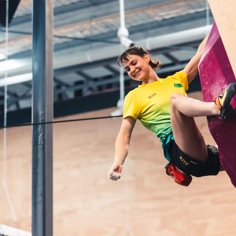 Melbourne (AUS), 25 November 2023- Oceania MACKENZIE of Australia competes in the Boulder &-Lead finals during the IFSC Oceania Qualifier in Melbourne (AUS)-14