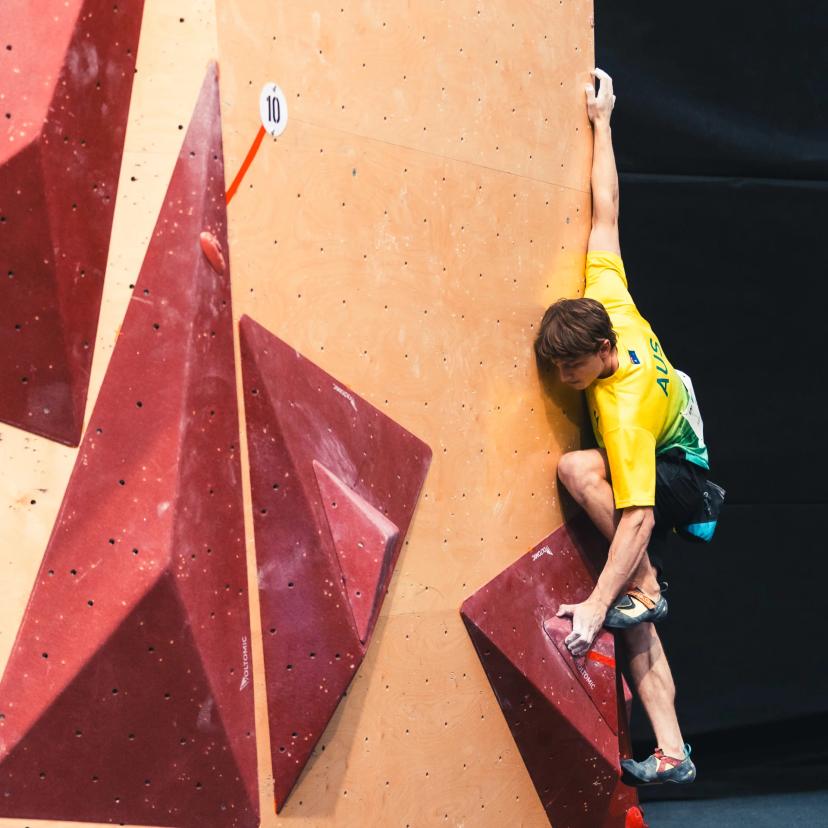 Melbourne (AUS), 25 November 2023- Sam LAVENDER of Australia competes in the Boulder &-Lead finals during the IFSC Oceania Qualifier in Melbourne (AUS)-27