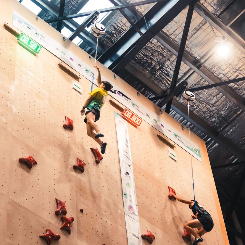 Melbourne (AUS), 26 November 2023- Grace CROWLEY of Australia competes in the Speed-finals during the IFSC Oceania Qualifier in Melbourne (AUS)